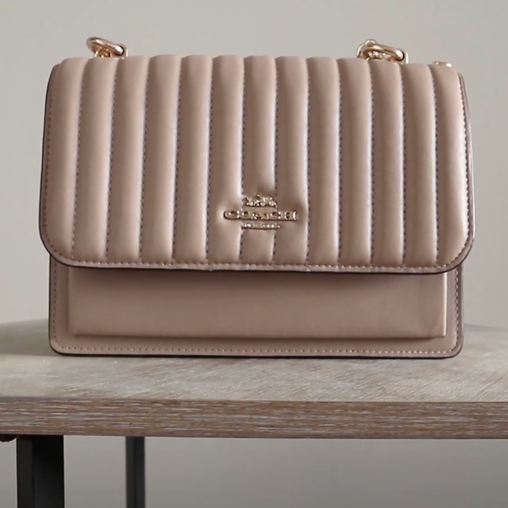 Coach Klare Crossbody with linear quilting, beige